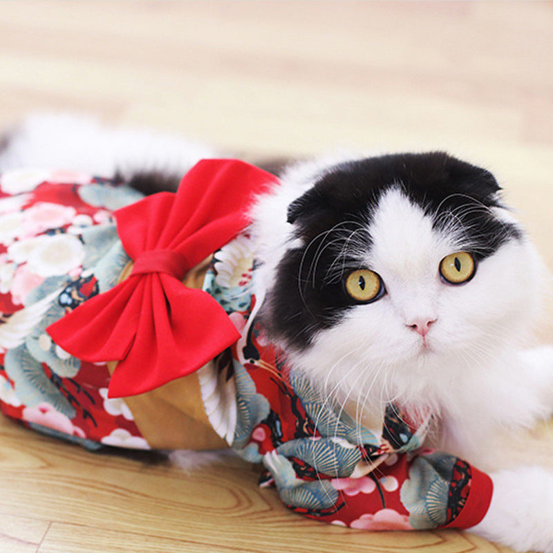 Elevate Your Cat's Style with Our Fashion Kimono Pet Decoration Clothes