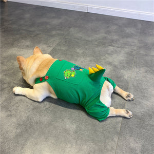 Stylish and Comfortable: Pet Dog Suspenders French Dinosaur Clothes