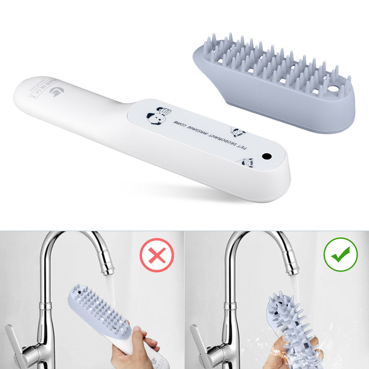 Pet Silicone Massage Brush Deodorant Comb