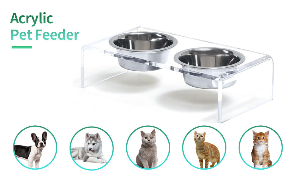 Acrylic Dogs And Cats Pet Feeder Small Cat