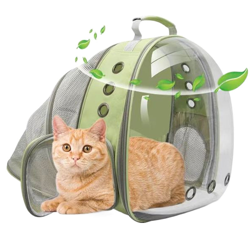 Rear Expandable Transparent Mesh Pet Backpack