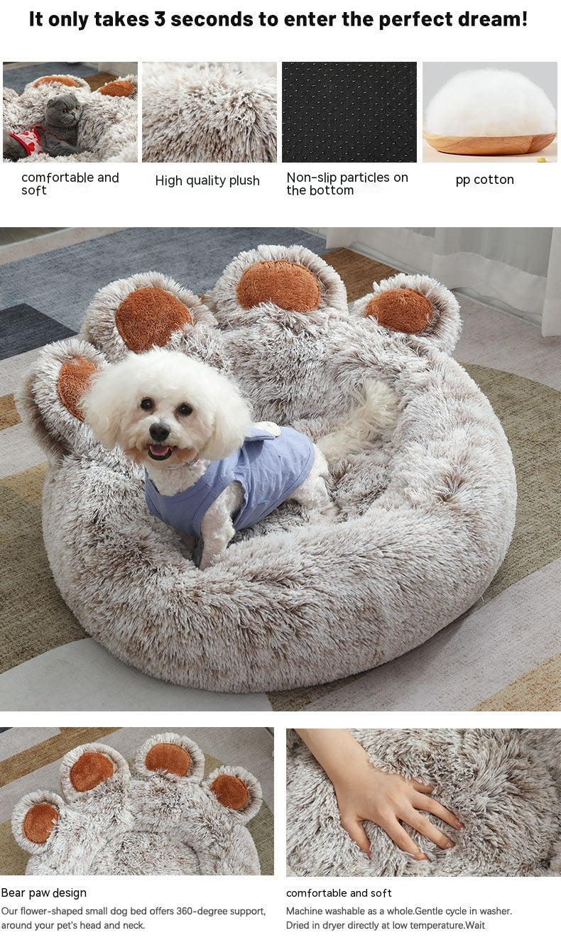 Plush Cathouse Doghouse Pet Bed