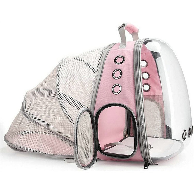 Rear Expandable Transparent Mesh Pet Backpack